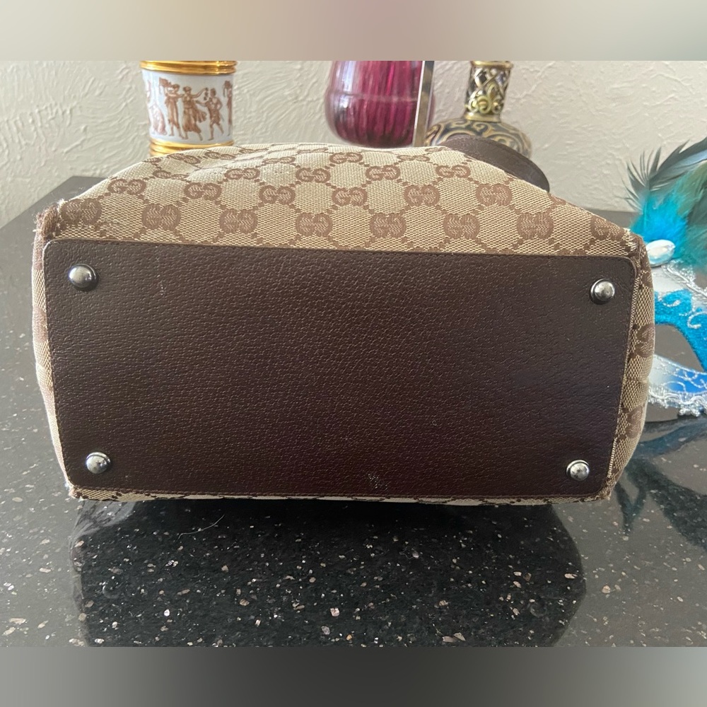 Gucci GUC Brown GG Eclipse Canvas Tote - Picture 11 of 14